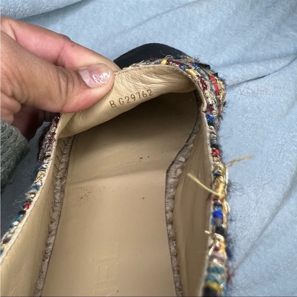 CHANEL Espadrilles Tweed Canvas Metallic Flats Size EU 40 - Picture 3 of 6